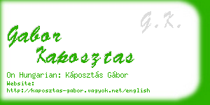 gabor kaposztas business card